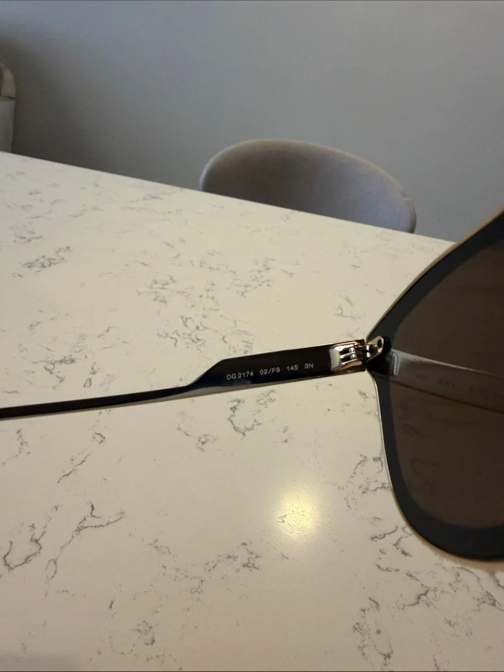 Dolce & Gabbana Brown Tinted Rectangular Sunglasses